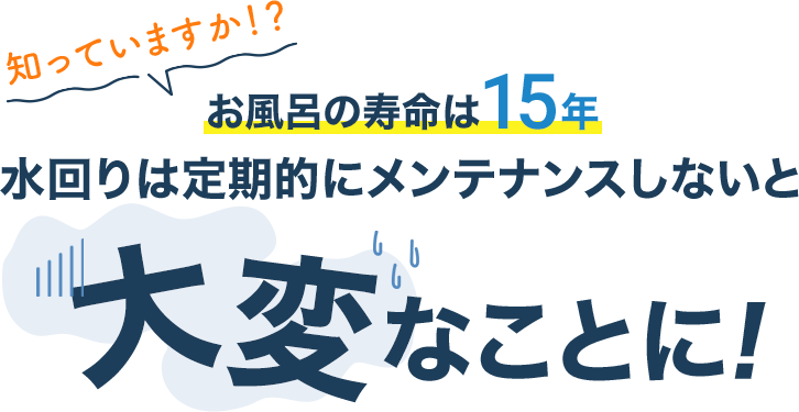 水回りは定期的にメンテナンスしないと大変なことに